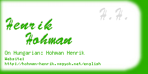 henrik hohman business card